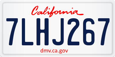 CA license plate 7LHJ267