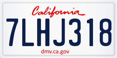 CA license plate 7LHJ318