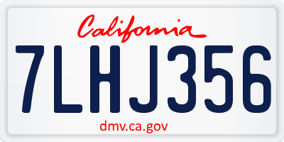 CA license plate 7LHJ356