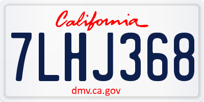 CA license plate 7LHJ368