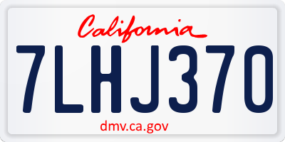 CA license plate 7LHJ370