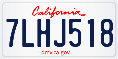 CA license plate 7LHJ518