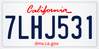 CA license plate 7LHJ531