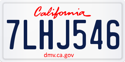 CA license plate 7LHJ546