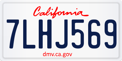 CA license plate 7LHJ569