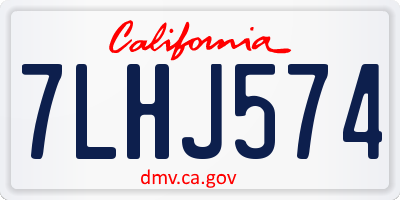 CA license plate 7LHJ574