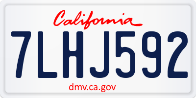 CA license plate 7LHJ592