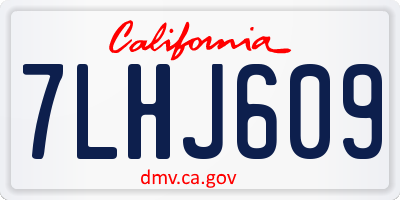CA license plate 7LHJ609