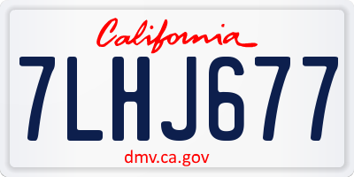 CA license plate 7LHJ677