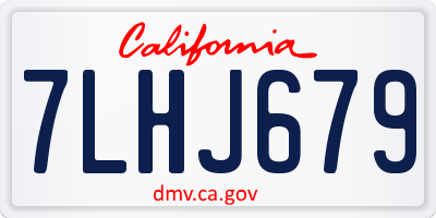 CA license plate 7LHJ679