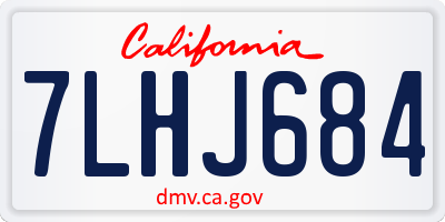 CA license plate 7LHJ684