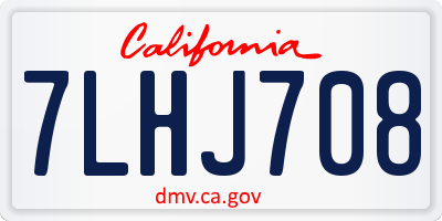 CA license plate 7LHJ708