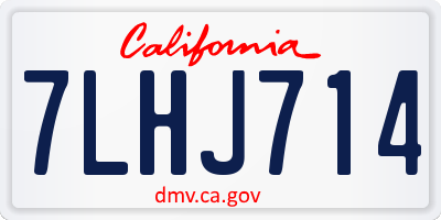 CA license plate 7LHJ714