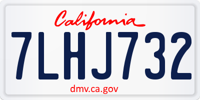 CA license plate 7LHJ732