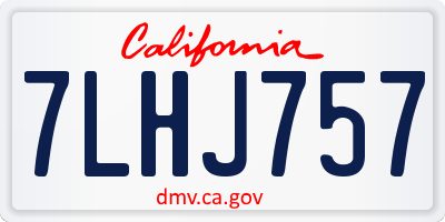 CA license plate 7LHJ757