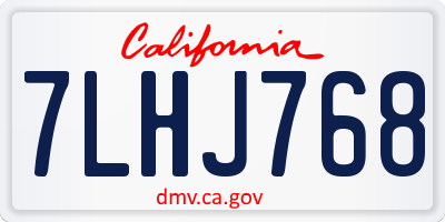 CA license plate 7LHJ768