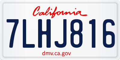 CA license plate 7LHJ816