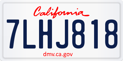 CA license plate 7LHJ818