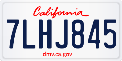 CA license plate 7LHJ845