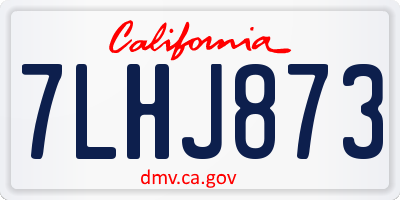 CA license plate 7LHJ873