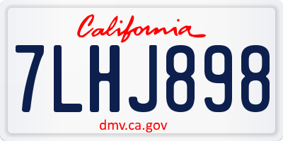 CA license plate 7LHJ898
