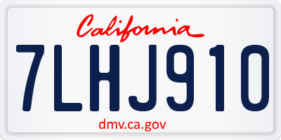 CA license plate 7LHJ910