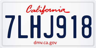 CA license plate 7LHJ918