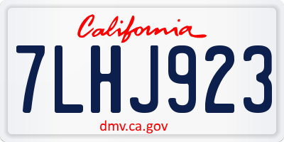 CA license plate 7LHJ923
