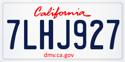 CA license plate 7LHJ927