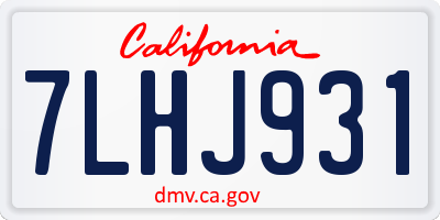 CA license plate 7LHJ931