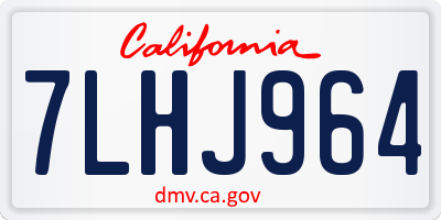 CA license plate 7LHJ964