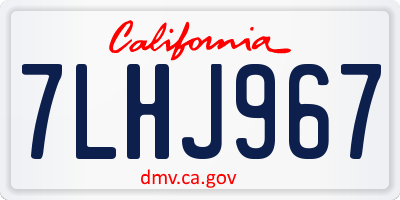 CA license plate 7LHJ967