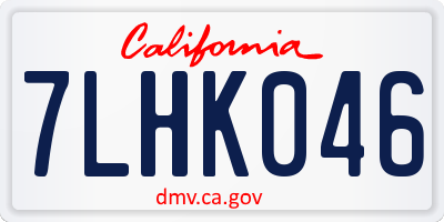 CA license plate 7LHK046