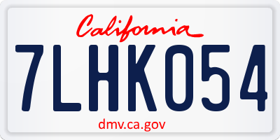 CA license plate 7LHK054