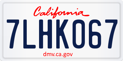 CA license plate 7LHK067