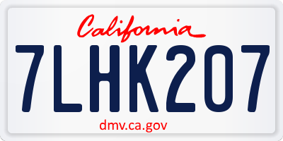 CA license plate 7LHK207