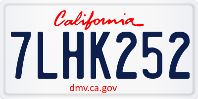 CA license plate 7LHK252