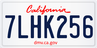 CA license plate 7LHK256