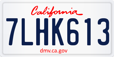 CA license plate 7LHK613