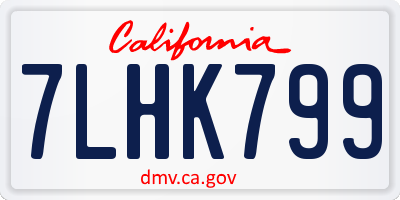 CA license plate 7LHK799