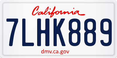 CA license plate 7LHK889