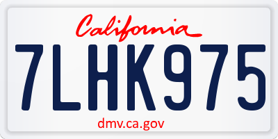 CA license plate 7LHK975