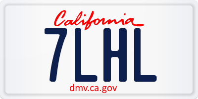 CA license plate 7LHL