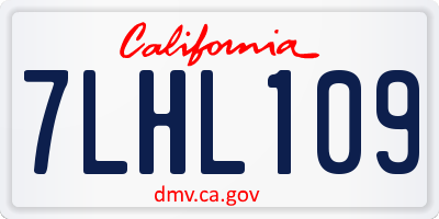 CA license plate 7LHL109