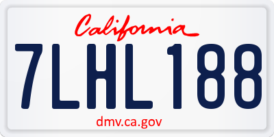 CA license plate 7LHL188