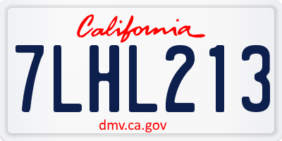 CA license plate 7LHL213