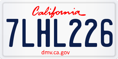 CA license plate 7LHL226