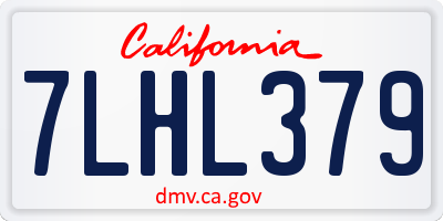 CA license plate 7LHL379