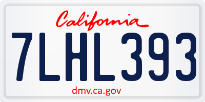 CA license plate 7LHL393