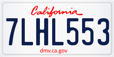 CA license plate 7LHL553